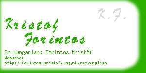 kristof forintos business card